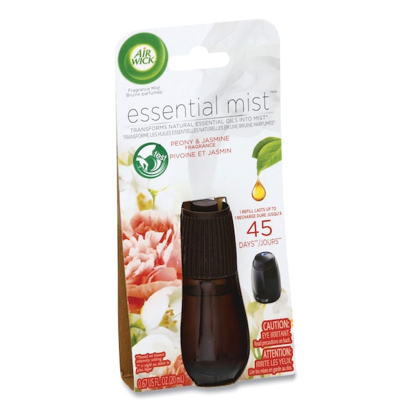 Air Wick Essential Mist Refill, Peony and Jasmine, 0.67 oz Bottle, PK6 - 98555