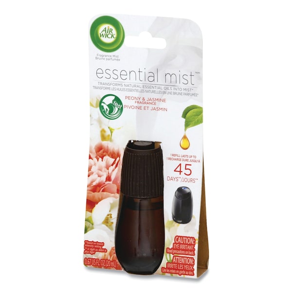Air Wick Essential Mist Refill, Peony and Jasmine, 0.67 oz Bottle, PK6 - 98555