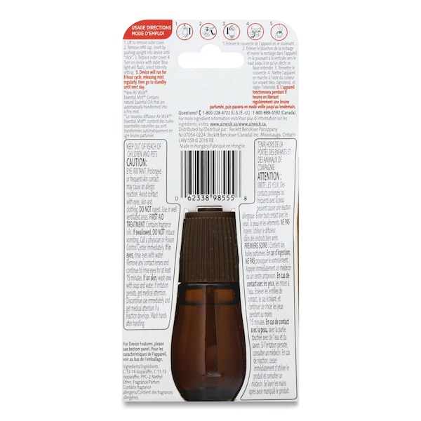 Air Wick Essential Mist Refill, Peony and Jasmine, 0.67 oz Bottle, PK6 - 98555