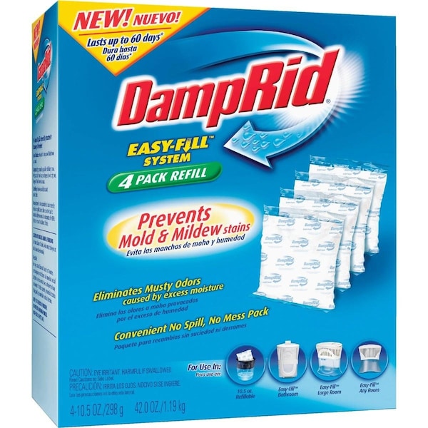 Damprid Easy-Fill 10.5 Oz. Fragrance Free Moisture Absorber Refill, 4PK - FG92