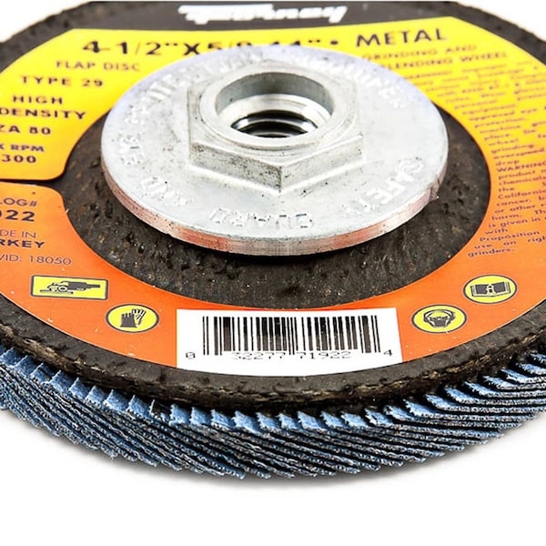 Disco de láminas Forney, alta densidad, Tipo 29, 4-1/2 pulgadas x 5/8 pulgadas-11, ZA80 - 71922