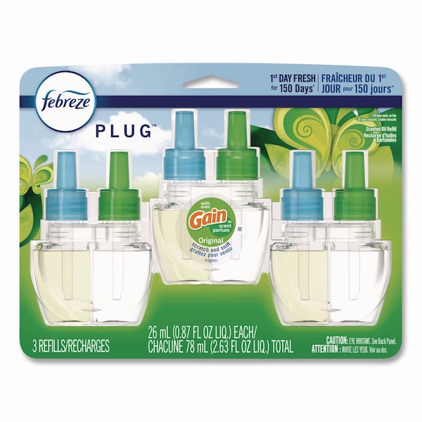 Febreze PLUG Air Freshener Refills, Gain Original, 0.87 oz, 3PK - 54341