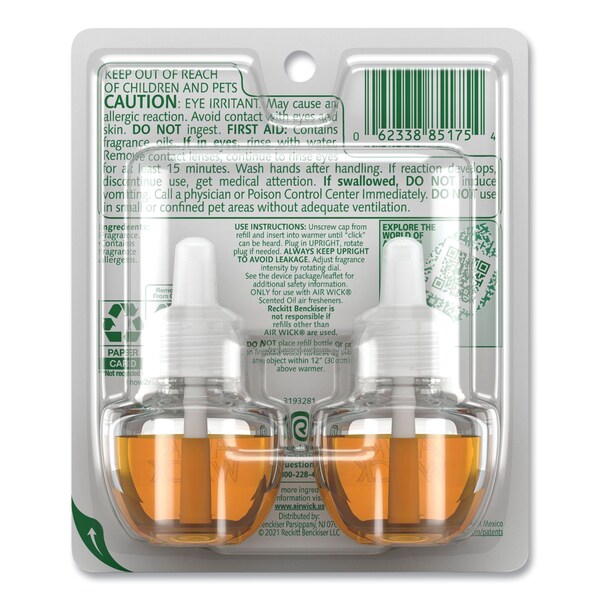 Air Wick Scented Oil Twin Refill, Hawai'i Exotic Papaya/Hibiscus Flower, 0.67 oz, PK2 - 62338-85175