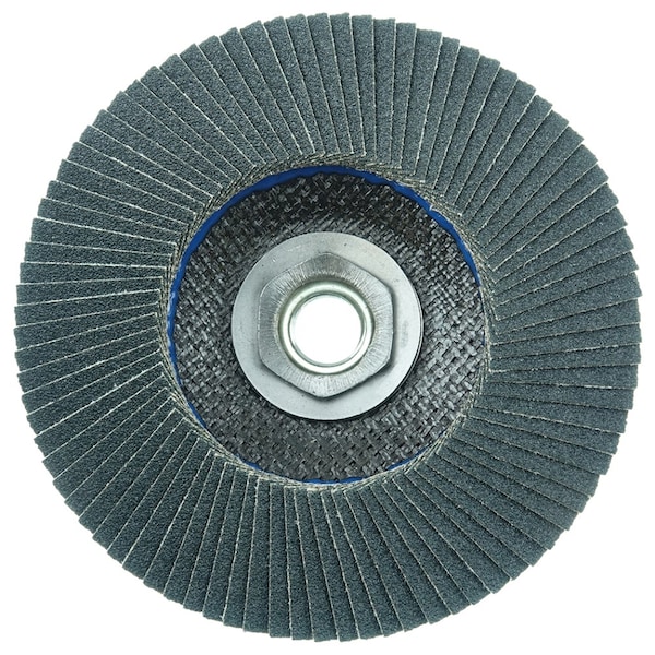 Weiler 5" Disco Abrasivo con Aletas Tiger Paw, Plano (TY27), 60Z, 5/8"-11 UNC - 51157