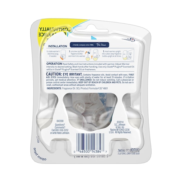 Scrubbing Bubbles Glade Plug-Ins Clean Linen Scent Air Freshener Refill 1.34 oz Liquid - 14384
