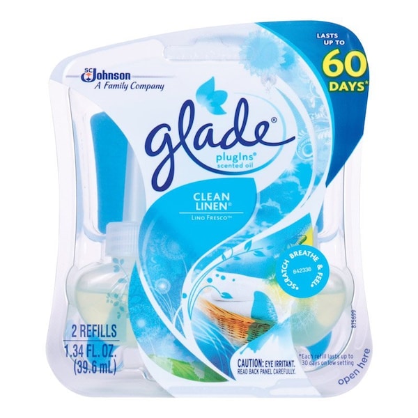 Scrubbing Bubbles Glade Plug-Ins Clean Linen Scent Air Freshener Refill 1.34 oz Liquid - 14384