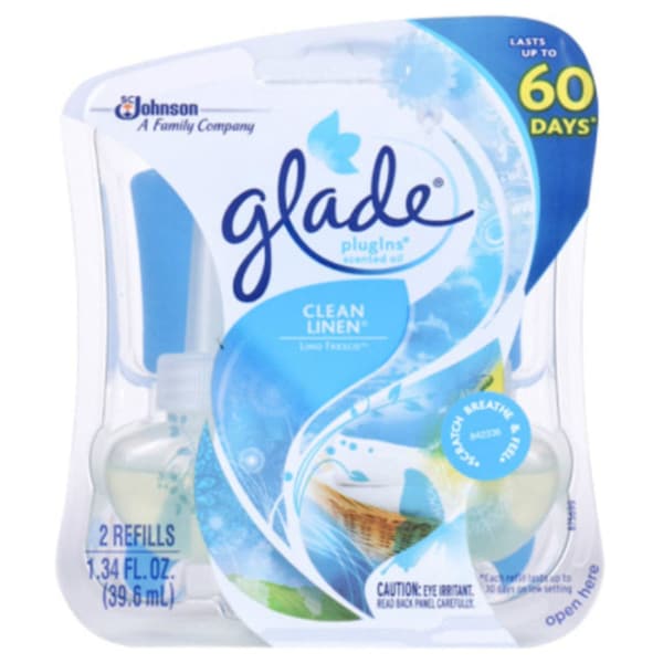 Scrubbing Bubbles Glade Plug-Ins Clean Linen Scent Air Freshener Refill 1.34 oz Liquid - 14384
