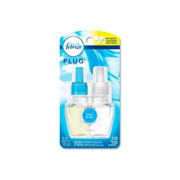 Procter & Gamble Febreze PLUG Air Freshener Refills, Linen and Sky - 0.87 oz, 6/Carton - - 74901