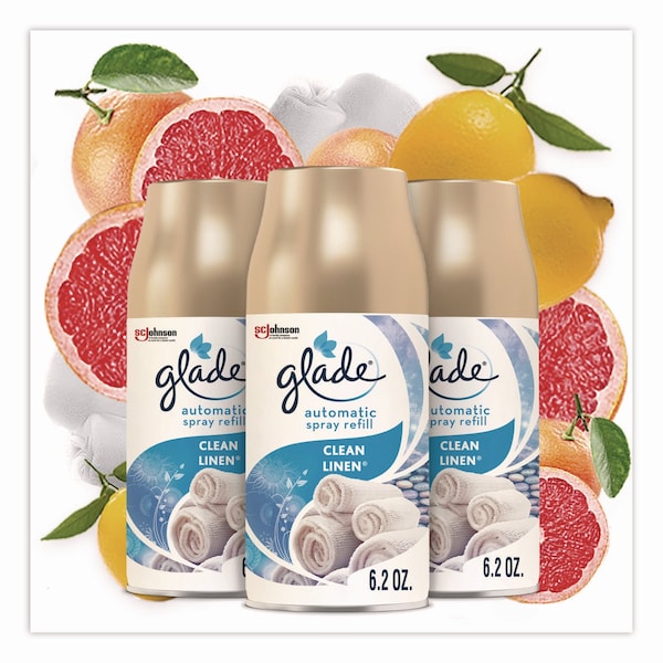 Glade Automatic Air Freshener Refill, Clean Linen, 6.2 oz Can, 3PK - 375632