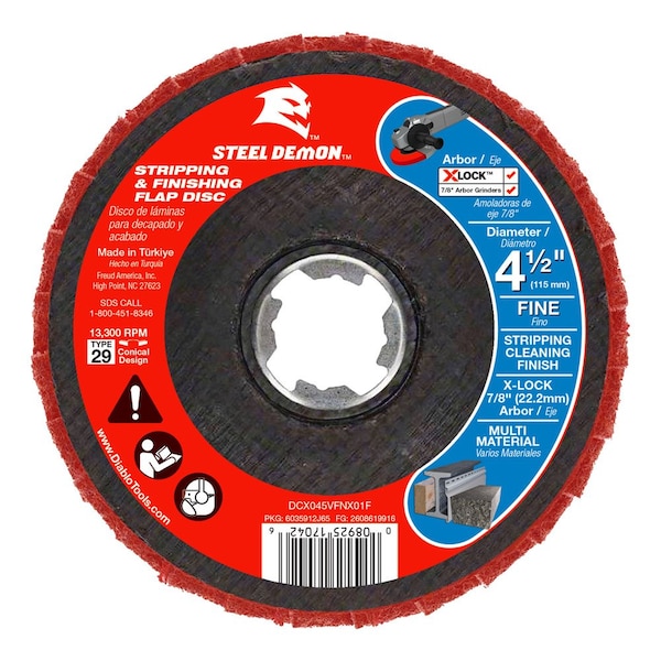 Discos de solapa no tejidos Diablo, 4-1/2 pulgadas de diámetro - DCX045VFNX01F