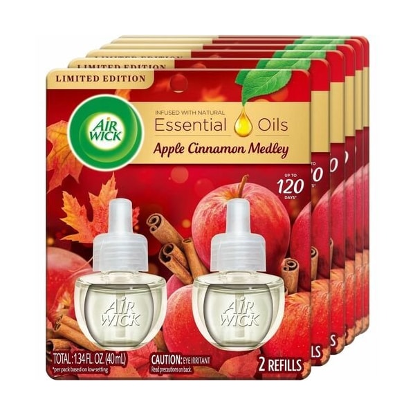 Air Wick Scented Oil Refill, Apple Cinnamon, .67oz, CL, 6PK - RAC95499CT
