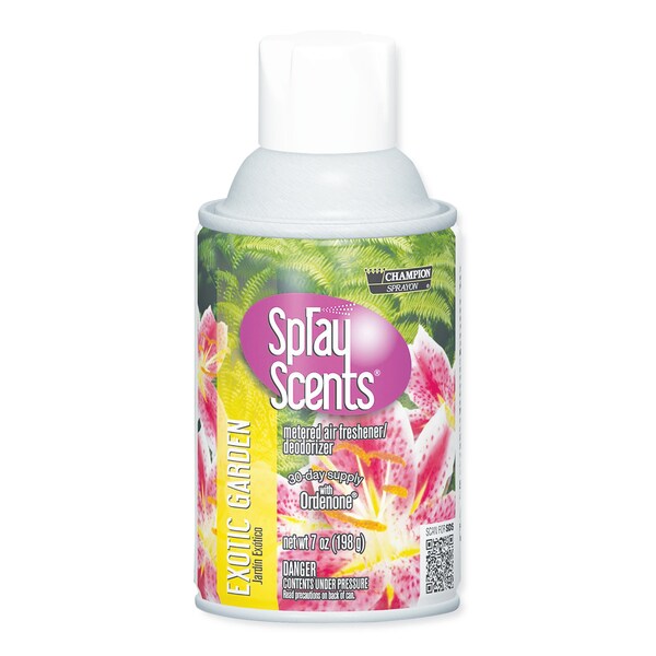 Chase Products Champion Sprayon SPRAYScents Metered Air Freshener Refill, Exotic Garden Scent, 7 oz Aerosol, 12PK - CHA 5187