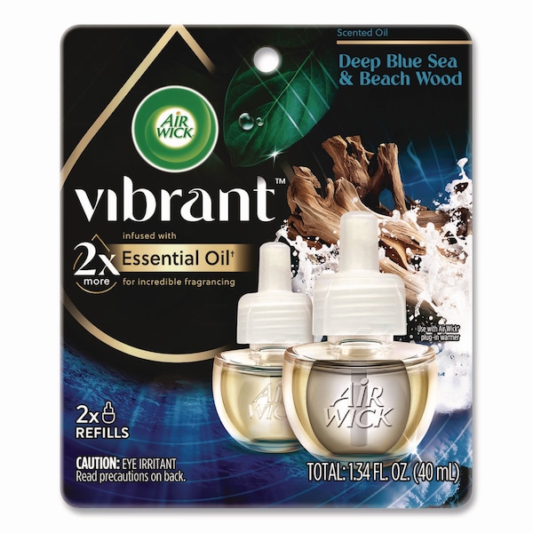Air Wick Scented Oil Refill, Deep Blue Sea and Beach Wood, 0.67 oz, 2PK - 62338-00123