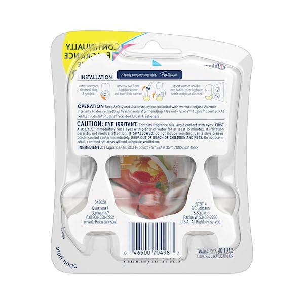 Glade Glade Plug-Ins Vanilla Passion Fruit/Hawaiian Breeze Scent Air Freshener Refill 1.34 oz Liquid - 70498