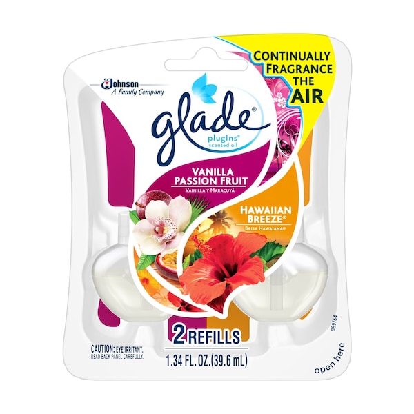 Glade Glade Plug-Ins Vanilla Passion Fruit/Hawaiian Breeze Scent Air Freshener Refill 1.34 oz Liquid - 70498