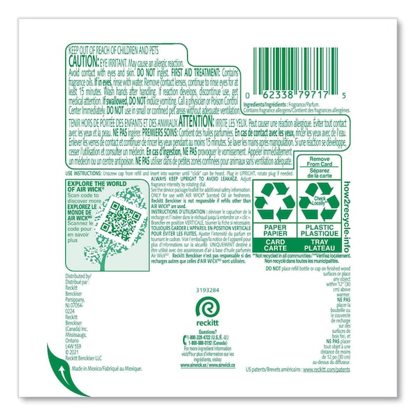 Air Wick Scented Oil Refill, Fresh Waters, 0.67 oz, PK12 - 62338-79717