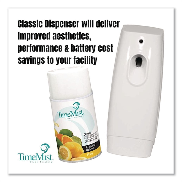 Timemist Metered Air Freshener Refill, Citrus, 6.6 oz Aerosol Spray, PK12 - 1042781