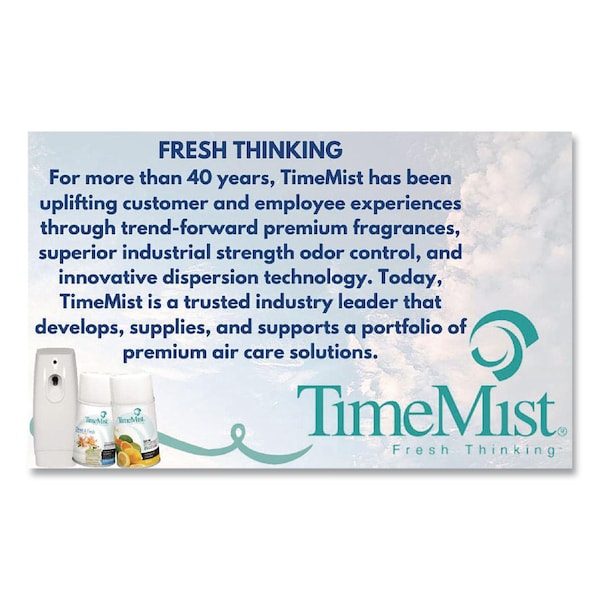 Timemist Metered Air Freshener Refill, Citrus, 6.6 oz Aerosol Spray, PK12 - 1042781
