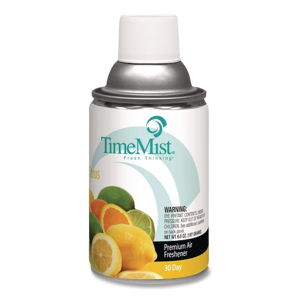 Timemist Metered Air Freshener Refill, Citrus, 6.6 oz Aerosol Spray, PK12 - 1042781
