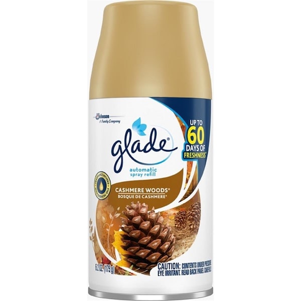 Glade 6.2 oz Aerosol Cashmere Woods Scent Air Freshener Refill - Case of 6 - 1002798