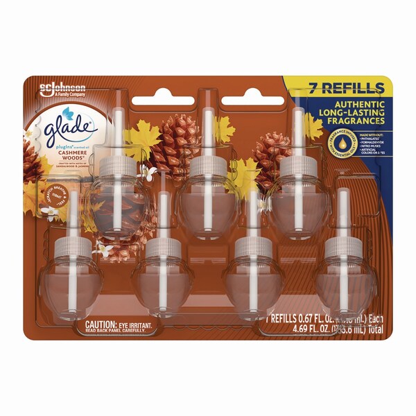 Glade Plugins Scented Oil Refill, Cashmere Woods, 0.67 oz, 7PK - 350769