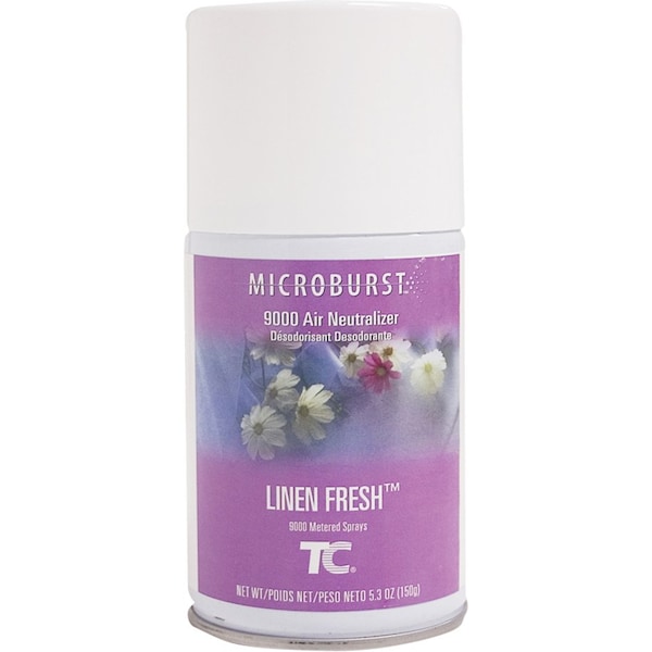 Rubbermaid Commercial Aerosol Air Freshener Refill, Microburst 9000, 5.3 oz, Linen Fresh, 4 PK - FG4012441