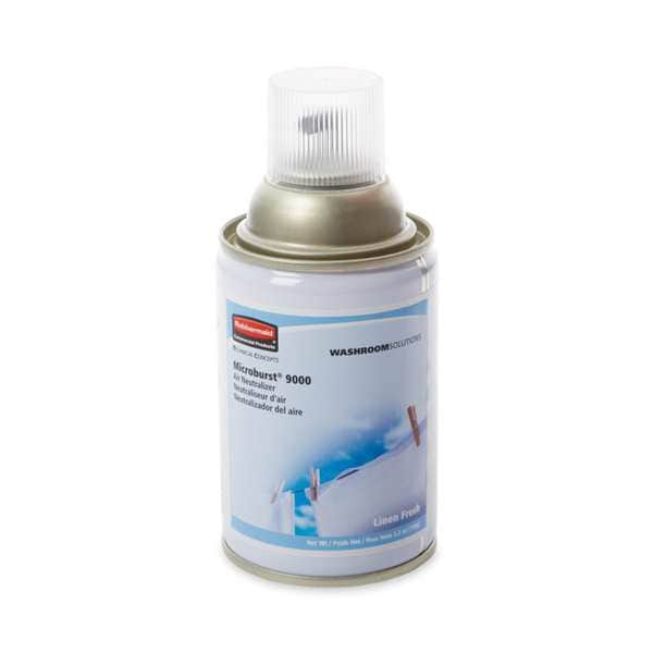 Rubbermaid Commercial Aerosol Air Freshener Refill, Microburst 9000, 5.3 oz, Linen Fresh, 4 PK - FG4012441