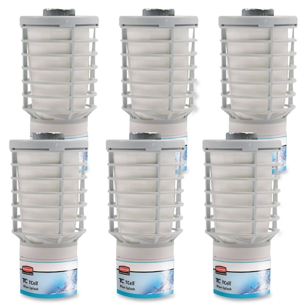 Rubbermaid Commercial Air Freshener Refill, f/T-Cell Dispenser Blue Splash, PK 6 - RCP402112CT