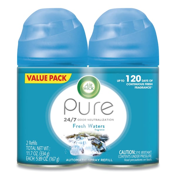 Air Wick Freshmatic Ultra Automatic Spray Refill, Fresh Waters, 5.89 oz Aerosol Spray, PK2 - 62338-82093