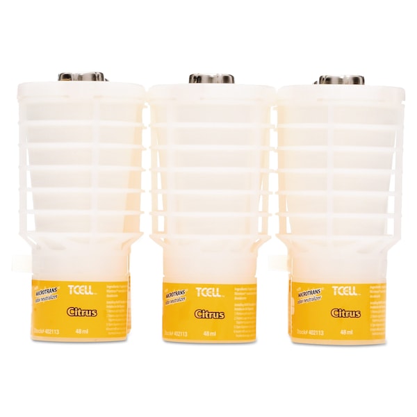Rubbermaid Commercial TCell Microtrans Odor Neutralizer Refill, Citrus, 1.62 oz, PK6 - FG402113