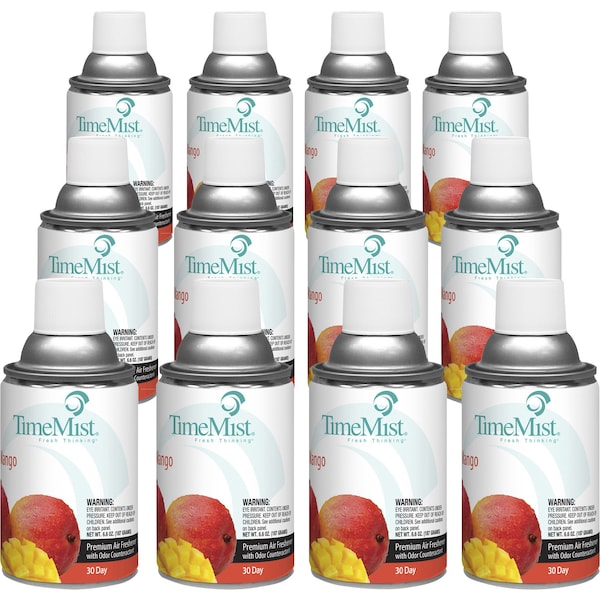 Timemist Fragrance Refill, f/Metered Dispenser, 6.6oz Mango, PK 12 - TMS1042810CT