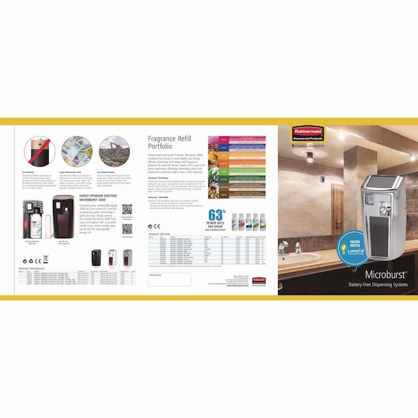 Rubbermaid Commercial Microburst 3000 Refill, Linen Fresh, 2 oz Aerosol, PK12 - FG4012551