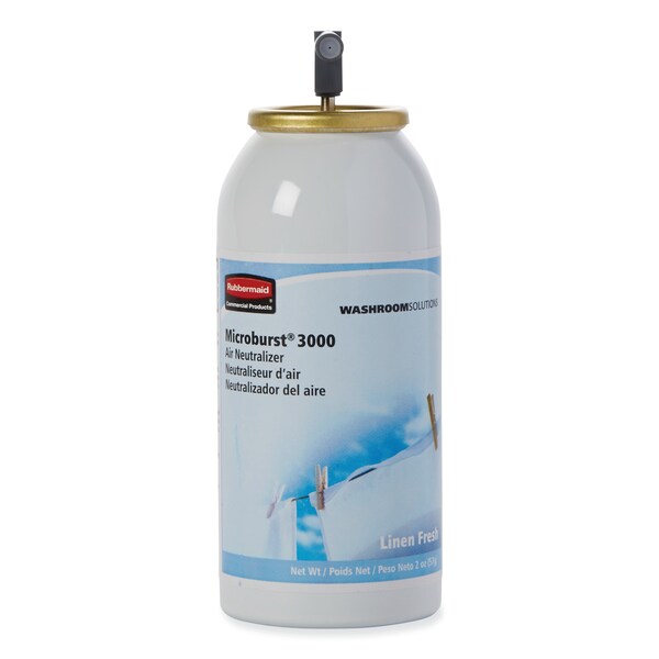 Rubbermaid Commercial Microburst 3000 Refill, Linen Fresh, 2 oz Aerosol, PK12 - FG4012551