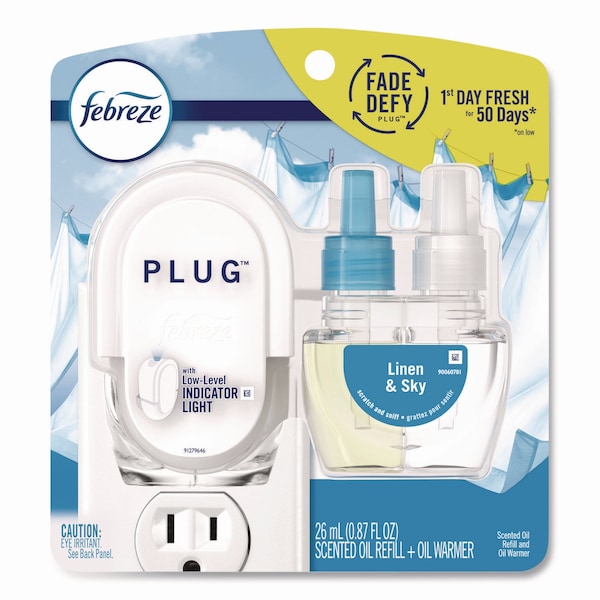 Febreze PLUG Air Freshener Warmer Start Kit, Clear/White - 90121