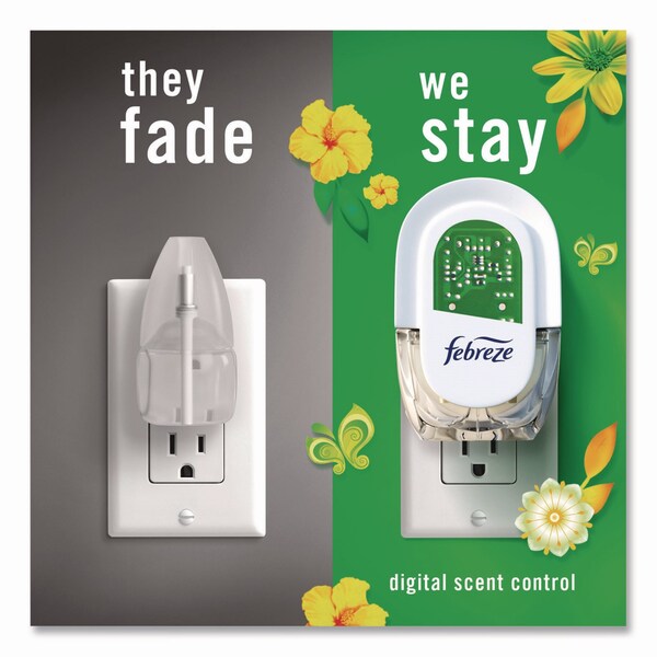 Febreze PLUG Air Freshener Warmer Starter Kit, Clear/White, with 2 Gain Original Refills - 4166