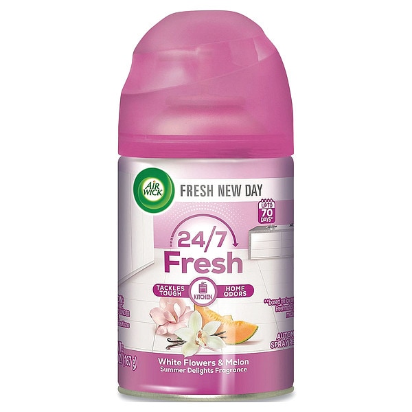 Air Wick Freshmatic Life Scents Starter Kit, White Flowers and Melon Summer Delights, 5.89 oz Aerosol, PK4 - 62338-88410