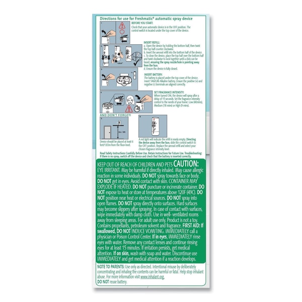Air Wick Freshmatic Ultra Automatic Starter Kit, 5.94 x 3.31 x 7.63, White, Fresh Waters, 4PK - 62338-88413