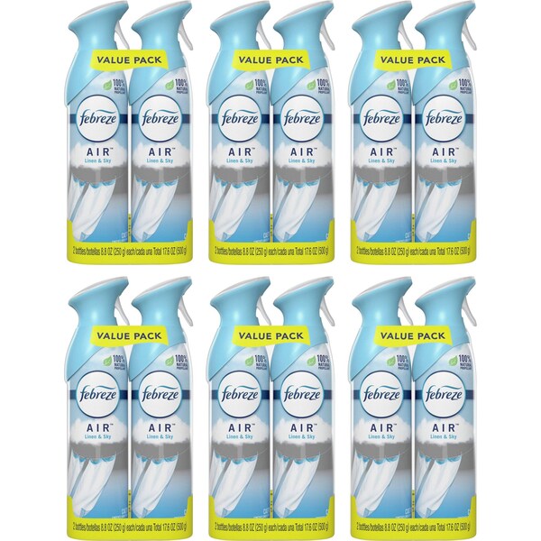 Febreze Air Refresher, Linen and Sky Scent, 8.8 oz Multi, PK 6 - PGC97799CT