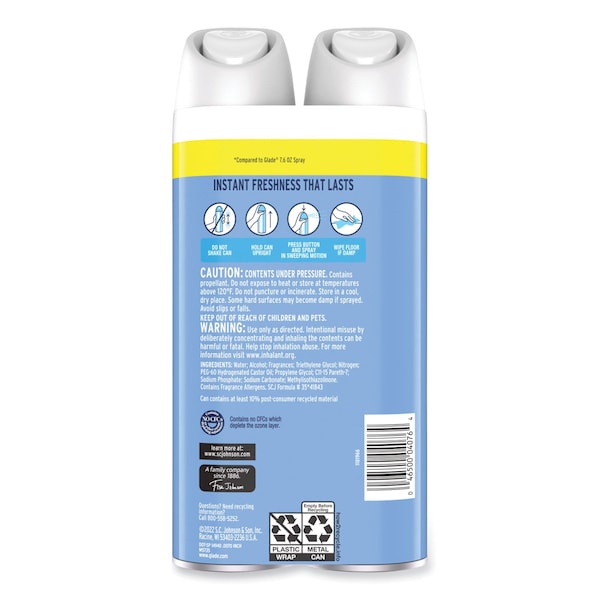 Glade Air Freshener, Clean Linen Scent, 8.3 oz, PK6 - 346578