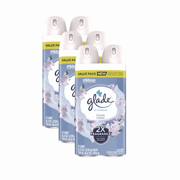 Glade Air Freshener, Clean Linen Scent, 8.3 oz, PK6 - 346578