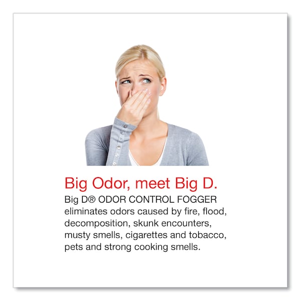 Big D Odor Control Fogger, Original Scent, 5 oz Aerosol, PK12 - 034100
