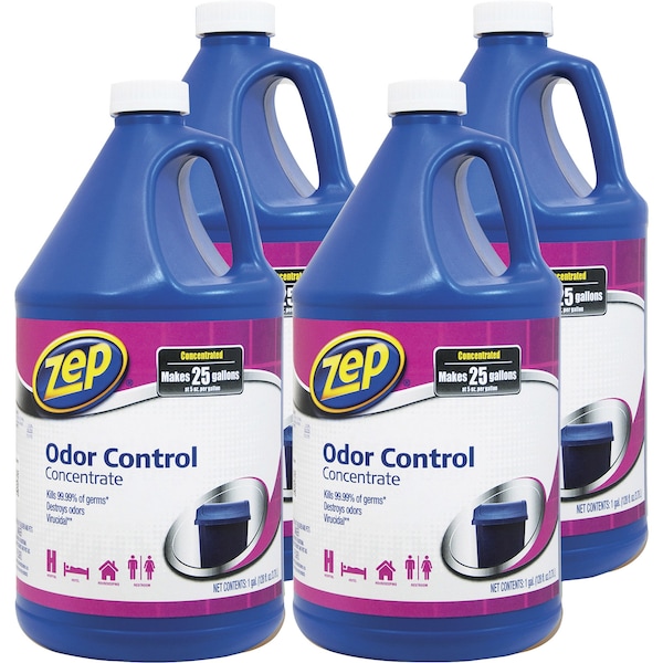 Zep Odor Control Concentrate, 1Gal, , Fresh Scent, PK 4 - ZPEZUOCC128CT
