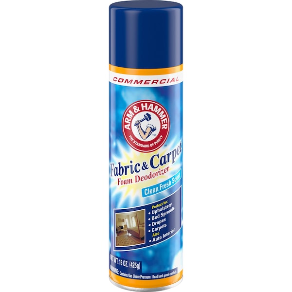 Arm & Hammer Fabric and Carpet Foam Deodorizer, Fresh Scent, 15 oz Aerosol - 33200-00514