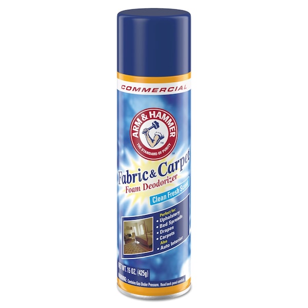 Arm & Hammer Fabric and Carpet Foam Deodorizer, Fresh Scent, 15 oz Aerosol - 33200-00514