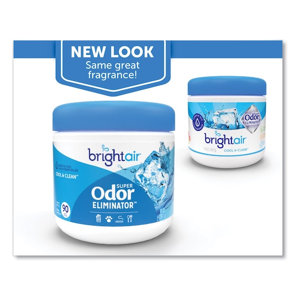 Bright Air Super Odor Eliminator, Cool and Clean, Blue, 14 oz Jar - 900090