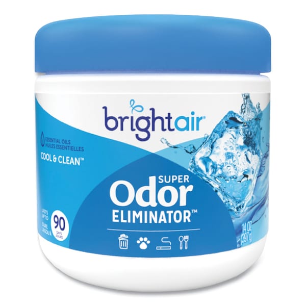 Bright Air Super Odor Eliminator, Cool and Clean, Blue, 14 oz Jar - 900090