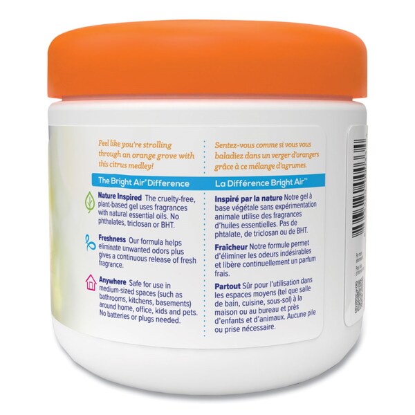 Bright Air Super Odor Eliminator, Mandarin Orange and Fresh Lemon, 14 oz Jar - 900013