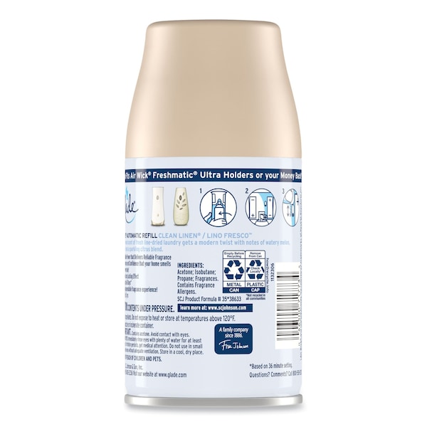 Glade Automatic Air Freshener Clean Linen 62 oz PK6 6PK - SJN337568