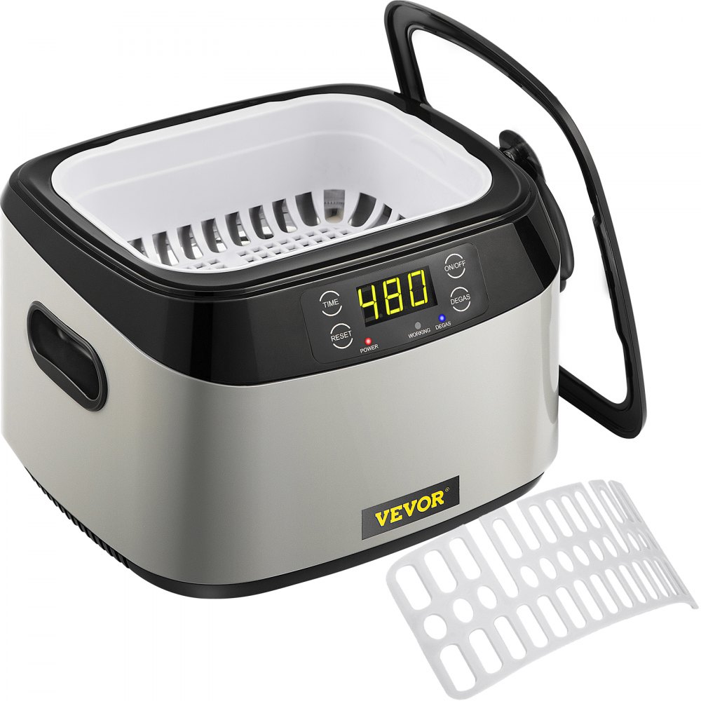 VEVOR Ultrasonic Machine, 1.2L Ultrasound Cleaner Machine, 40KHz Diamond Cleaner, 4 Buttons Jewelry Cleaner Machine, 70W Professional Ultrasonic Cleaner for Jewelry, Eyeglasses, Watches, Coins, Rings - QXJSL1.2L110VN3F4V1