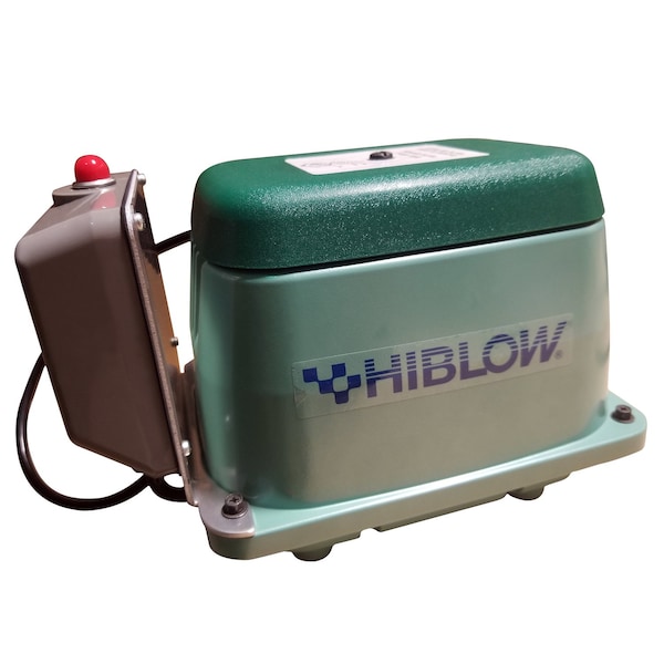 Hiblow HIBLOW HP-80A Aluminum Linear Diaphragm AC Septic Air Pump with Alarm - HP-80-010A